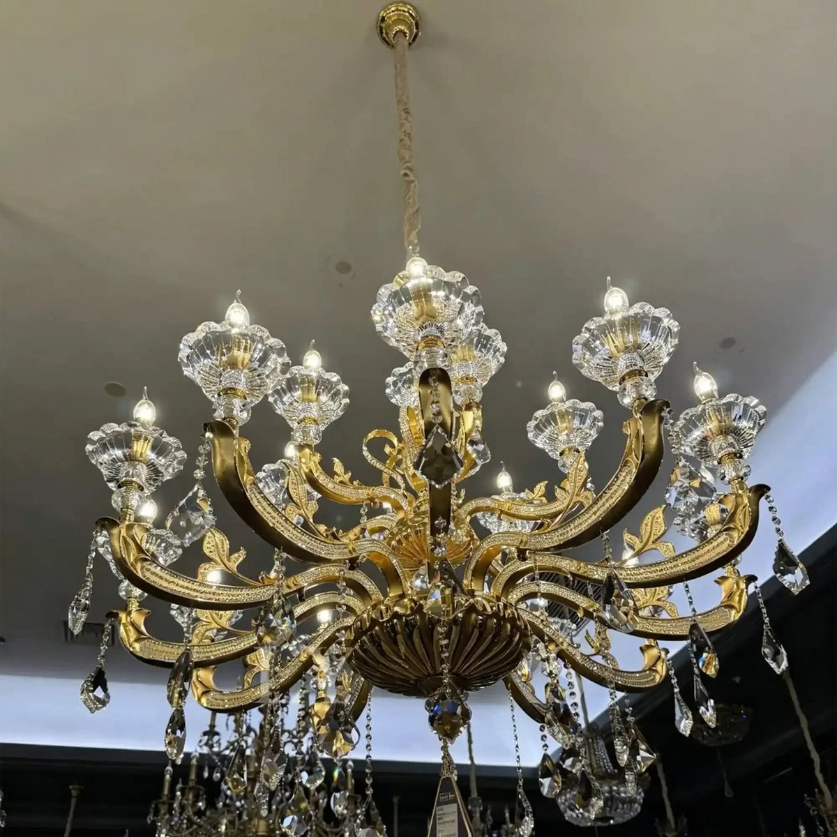 Eternal Baroque Revival Chandelier Series with Diamond - Inspired Crystal - Studded Light Arms - 48 Lights/D77.17"*H109.45"(D196cm*H278cm)Warm Light - Jecanoli