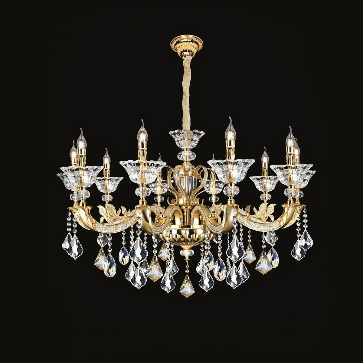 Eternal Baroque Revival Chandelier Series with Diamond - Inspired Crystal - Studded Light Arms - 10 Lights/D42.52"*H28.35"(D108cm*H72cm)Warm Light - Jecanoli