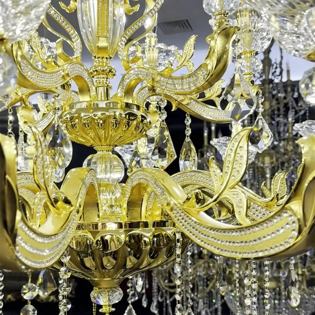 Eternal Baroque Revival Chandelier Series with Diamond - Inspired Crystal - Studded Light Arms - 48 Lights/D77.17"*H109.45"(D196cm*H278cm)Warm Light - Jecanoli
