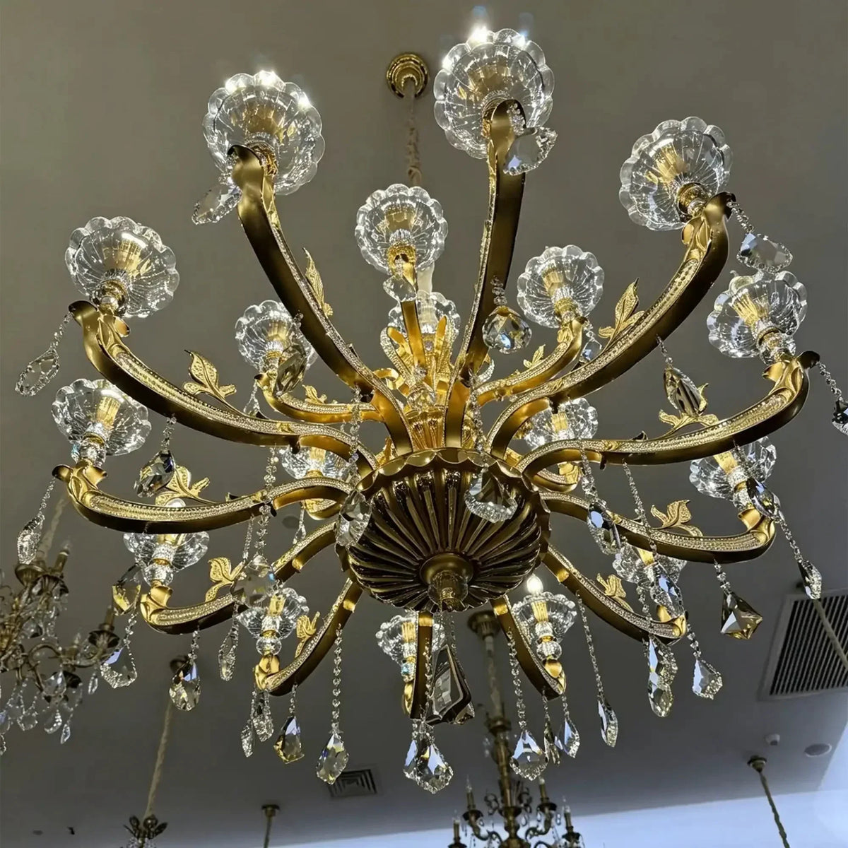 Eternal Baroque Revival Chandelier Series with Diamond - Inspired Crystal - Studded Light Arms - 48 Lights/D77.17"*H109.45"(D196cm*H278cm)Warm Light - Jecanoli