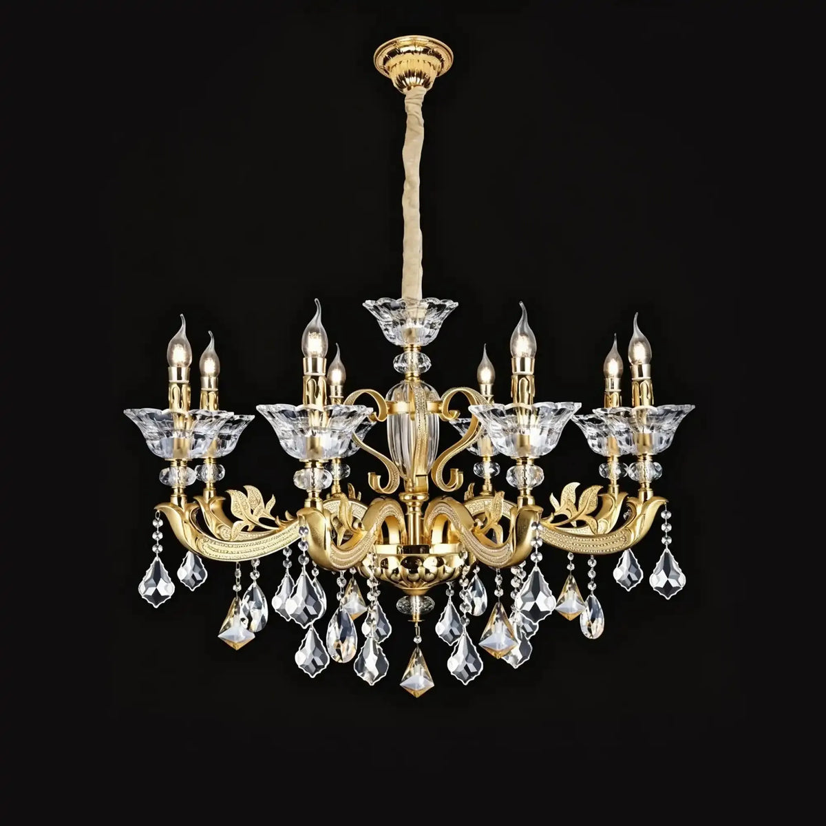 Eternal Baroque Revival Chandelier Series with Diamond - Inspired Crystal - Studded Light Arms - 8 Lights/D35.04"*H25.59"(D89cm*H65cm)Warm Light - Jecanoli