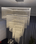 Extra Large Art Multi - tier Aluminum Chain Tassel Chandelier for High - Ceiling Room - L47.2