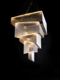 Extra Large Art Multi - tier Aluminum Chain Tassel Chandelier for High - Ceiling Room - L47.2