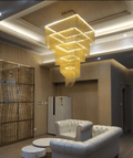 Extra Large Art Multi - tier Aluminum Chain Tassel Chandelier for High - Ceiling Room - L31.5