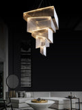 Extra Large Art Multi - tier Aluminum Chain Tassel Chandelier for High - Ceiling Room - L31.5