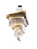 Extra Large Art Multi - tier Aluminum Chain Tassel Chandelier for High - Ceiling Room - L31.5