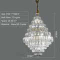 Extra Large Foyer Pure Crystal Ceiling Light Fixture Living Room Entrance Staircase Chandelier - D33.5