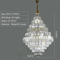 Extra Large Foyer Pure Crystal Ceiling Light Fixture Living Room Entrance Staircase Chandelier - D33.5