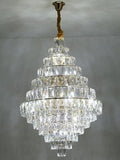 Extra Large Foyer Pure Crystal Ceiling Light Fixture Living Room Entrance Staircase Chandelier - D33.5