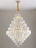 Extra Large Foyer Pure Crystal Ceiling Light Fixture Living Room Entrance Staircase Chandelier - D33.5