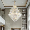 Extra Large Foyer Pure Crystal Ceiling Light Fixture Living Room Entrance Staircase Chandelier - D39.4