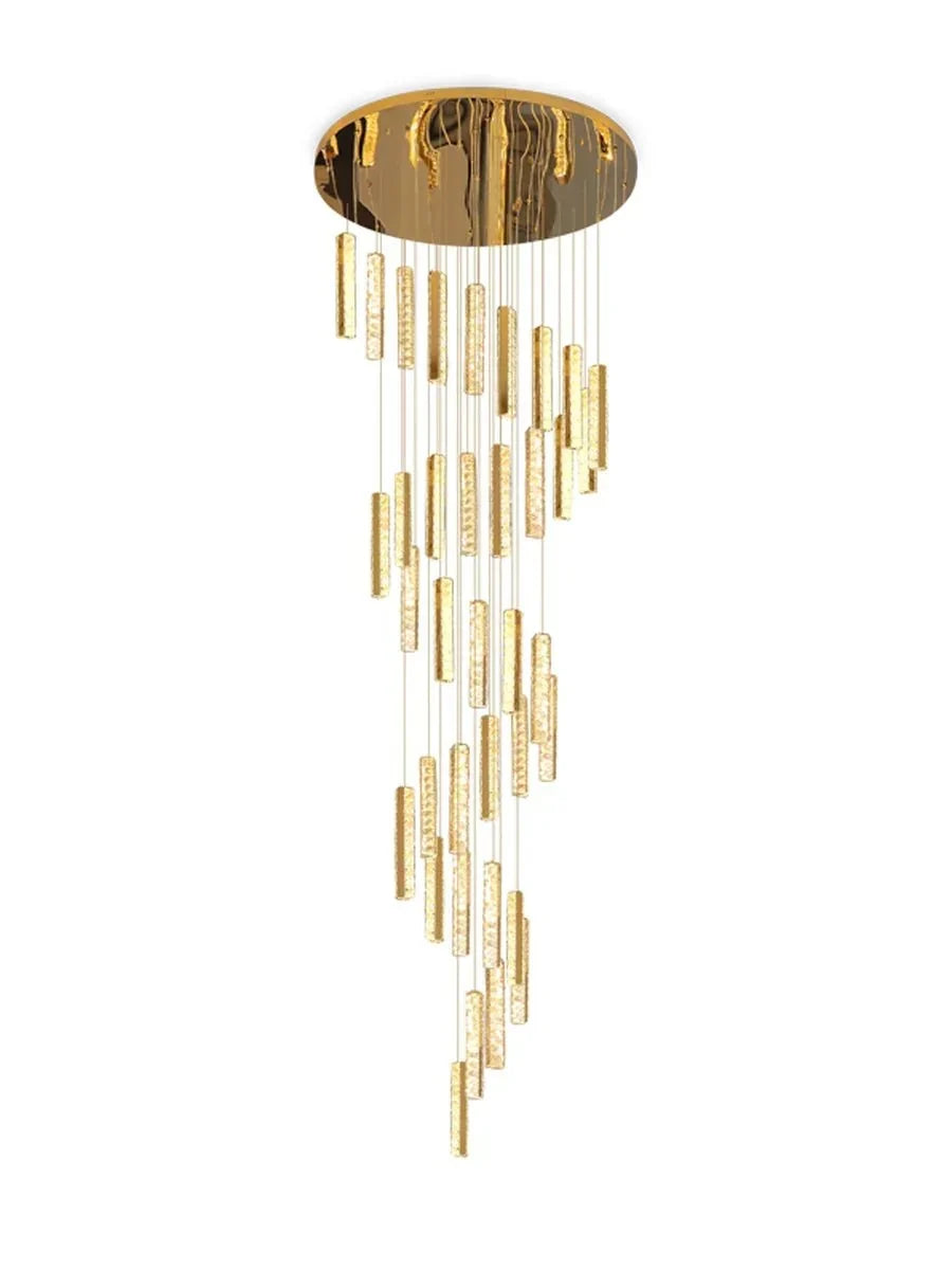 Extra Large Modern Spiral Crystal Ceiling Light Decoration for Staircase/ High Ceiling Living Room/ Hotel Lobby/ Hallway - 25 Lights: D31.5"*H118.0"Warm LightJecanoli