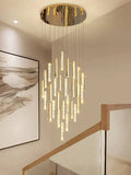 Extra Large Modern Spiral Crystal Ceiling Light Decoration for Staircase/ High Ceiling Living Room/ Hotel Lobby/ Hallway - 25 Lights: D31.5