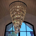 Extra Large Multi-Tiered Spiral Crystal Chandelier In Black Finish-Jecanoli
