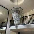 Extra Large Multi-Tiered Spiral Crystal Chandelier In Black Finish-Jecanoli