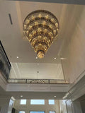 Extra Large Round Cone Tiered Crystal Chandelier for Foyer/Enterway/Living Room - D43