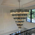 Extra Large Round Cone Tiered Crystal Chandelier for Foyer/Enterway/Living Room - D43