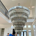 Extra Large Round Cone Tiered Crystal Chandelier for Foyer/Enterway/Living Room - D43