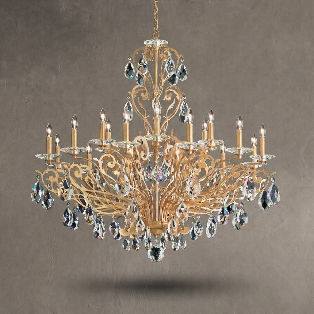 Filigree Crystal Chandelier 39"