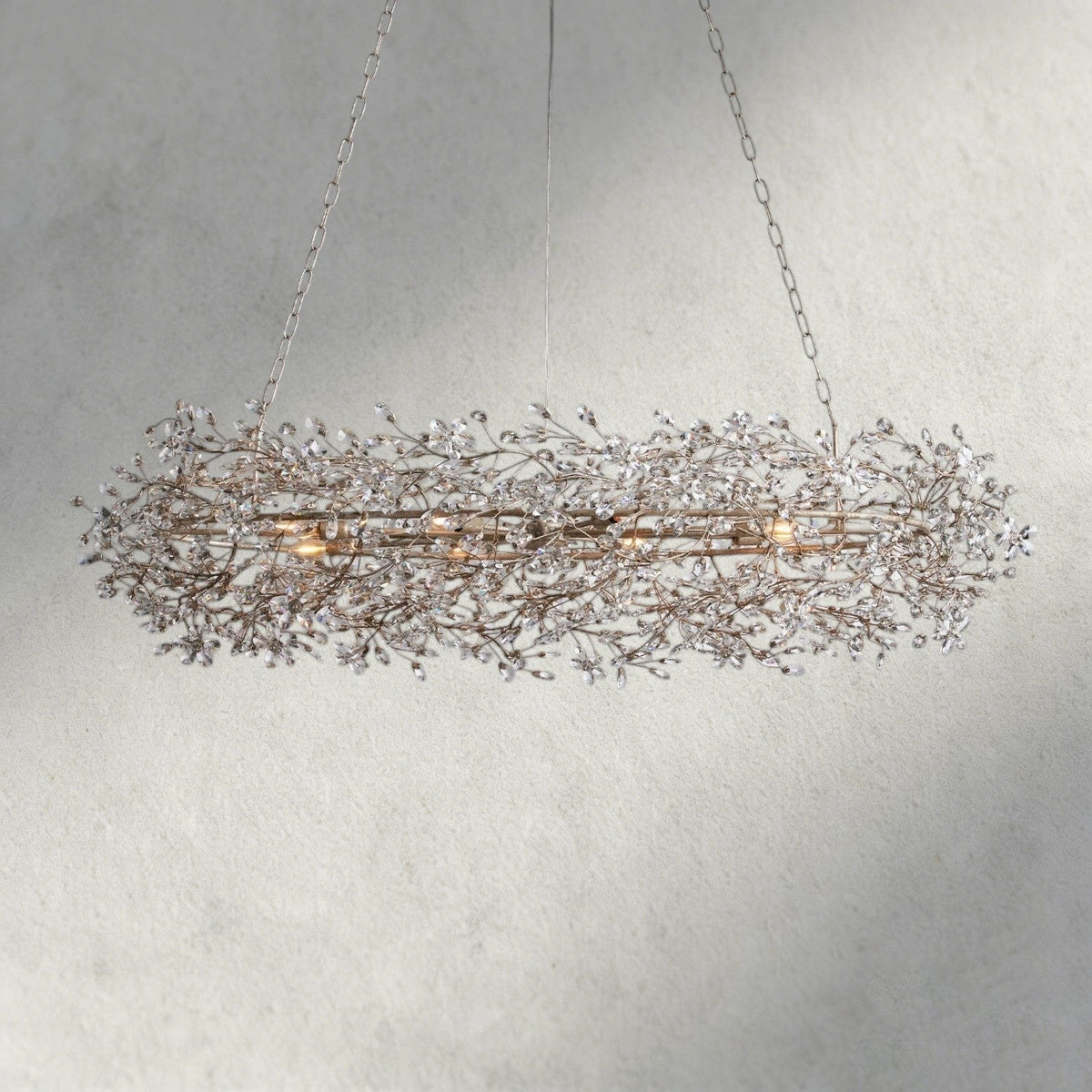 62" / SILVER Fiore Oval Chandelier 62", 74"