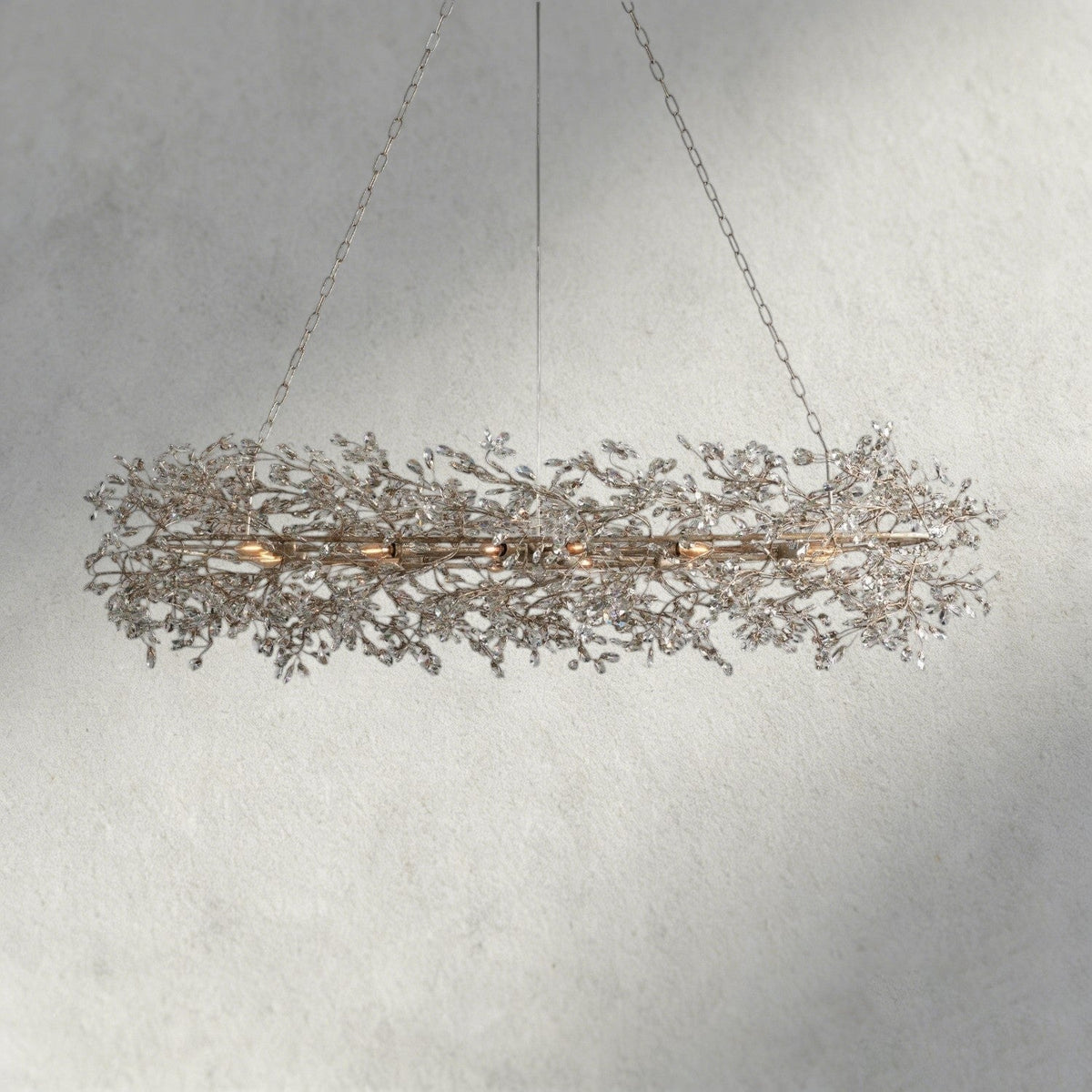 74" / SILVER Fiore Oval Chandelier 62", 74"