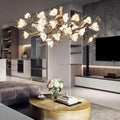 Flower Bloom Branch Brass Chandelier - Brass and WhiteDia 39.4″(100cm) x H 15.7″(40cm) - Manor Lights