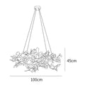 Flower Bloom Branch Brass Chandelier - Brass and WhiteDia 55.1″(140cm) x H 19.7″(50cm) - Manor Lights