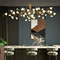 Flower Bloom Branch Brass Chandelier - Brass and WhiteDia 55.1″(140cm) x H 19.7″(50cm) - Manor Lights