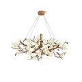 Flower Bloom Branch Brass Chandelier - Brass and WhiteDia 55.1″(140cm) x H 19.7″(50cm) - Manor Lights