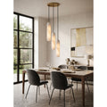 Flute Alabaster Chandelier - 2 headsBrass & White-Jecanoli