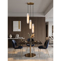Flute Alabaster Chandelier - 2 headsBrass & White-Jecanoli
