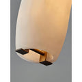Flute Alabaster Chandelier - 2 headsBrass & White-Jecanoli