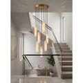 Flute Alabaster Chandelier - 2 headsBrass & White-Jecanoli