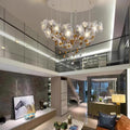 Flying Flowers Fluttering Chandelier - Model A ∅ 31.5″ x H 70.1″ / Dia 80cm x H 180cmBrass & White-Jecanoli