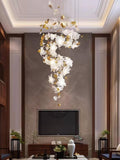 Flying Flowers Fluttering Chandelier - Model A ∅ 31.5″ x H 70.1″ / Dia 80cm x H 180cmBrass & White-Jecanoli