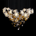 Flying Flowers Fluttering Chandelier - Model F L 31.5″ x H 23.6″ / L 80cm x H 60cmBrass & White-Jecanoli