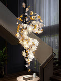 Flying Flowers Fluttering Chandelier - Model F L 31.5″ x H 23.6″ / L 80cm x H 60cmBrass & White-Jecanoli