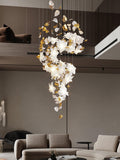 Flying Flowers Fluttering Chandelier - Model F L 31.5″ x H 23.6″ / L 80cm x H 60cmBrass & White-Jecanoli