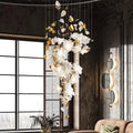 Flying Flowers Fluttering Chandelier - Model A ∅ 31.5″ x H 70.1″ / Dia 80cm x H 180cmBrass & White-Jecanoli