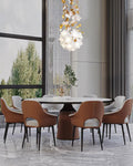 Flying Flowers Fluttering Chandelier - Model A ∅ 31.5″ x H 70.1″ / Dia 80cm x H 180cmBrass & White-Jecanoli