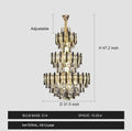 Foyer 3 Layers Extra Large Crystal Chandelier for Living Room Staircase Ceiling Lighting Fixture - D59.1