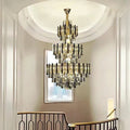 Foyer 3 Layers Extra Large Crystal Chandelier for Living Room Staircase Ceiling Lighting Fixture - D31.5