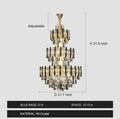 Foyer 3 Layers Extra Large Crystal Chandelier for Living Room Staircase Ceiling Lighting Fixture - D31.5