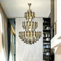 Foyer 3 Layers Extra Large Crystal Chandelier for Living Room Staircase Ceiling Lighting Fixture - D31.5