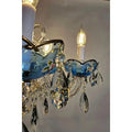 French Romantic Blue Crystal Designer Chandelier for Bedroom/Living Room/Dining Room - 1 Light Wall Lamp: W5.12