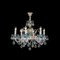 French Romantic Blue Crystal Designer Chandelier for Bedroom/Living Room/Dining Room - 6 Lights:D25.6