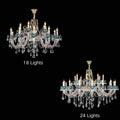 French Romantic Blue Crystal Designer Chandelier for Bedroom/Living Room/Dining Room - 24 Lights:D47.2