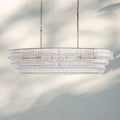 Ghiaccio Glass Oval Chandelier 54''65''-Jecanoli
