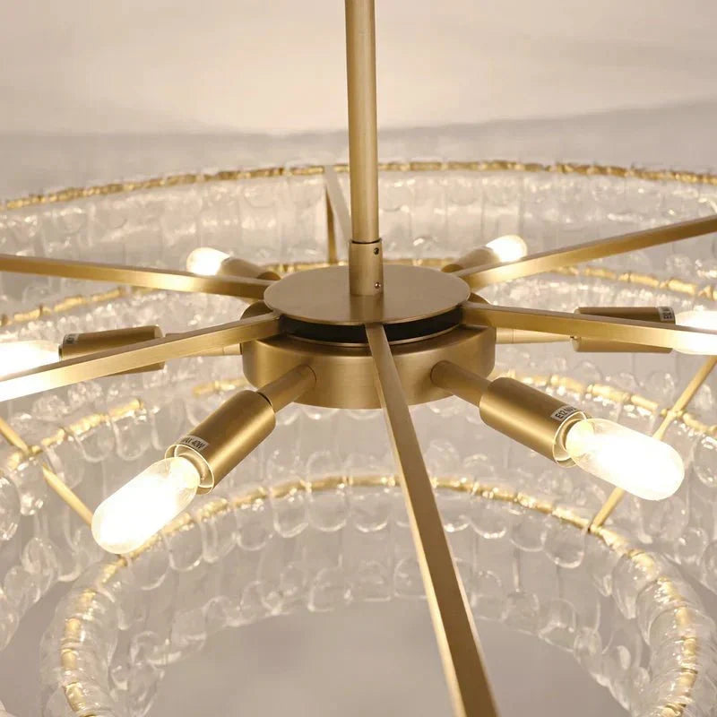 Ghiaccio Glass Oval Chandelier 54''65''-Jecanoli