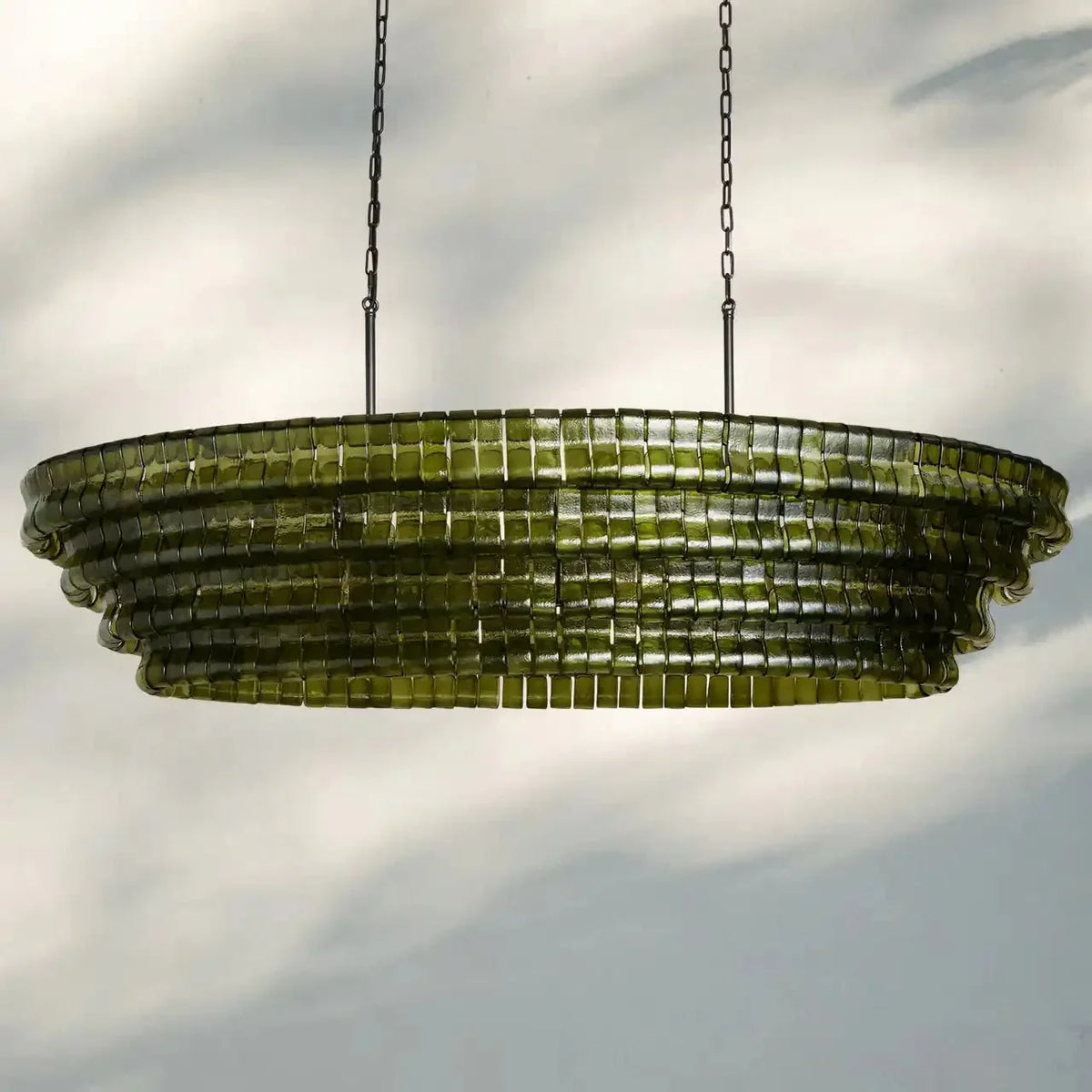 Ghiaccio Glass Oval Chandelier 54''65''-Jecanoli